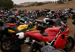Motorcycle parking area at Laguna Seca