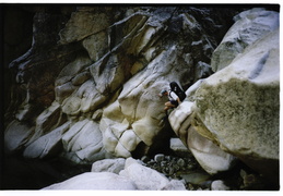 Jim descending Tenaya Canyon