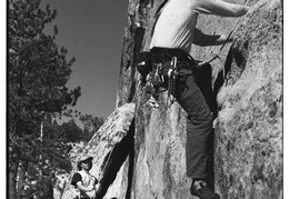 Jim climbs, Victor belays