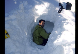Jim digging a snow cave