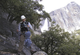 Jim with Yosemite Falls