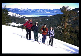 group shot in front of Lake Tahoe