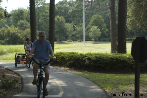 bicycling along the bike paths