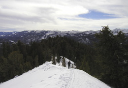 ridgeline near the top of the slope