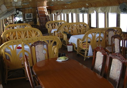 interior of our boat on Ha Long Bay