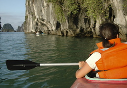sea kayaking in Ha Long Bay