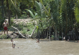 swimmers in the Meekong Delta