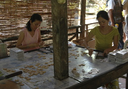 making candies in a village along the Meekong