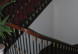 stairwell in the Riverside Hotel