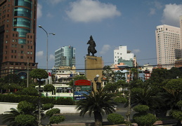 Tran Hung Dao statue looks over Me Linh Square
