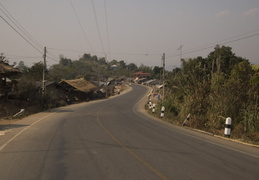approaching a larger village along the road