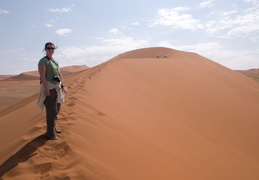 Meghan hiking the dunes