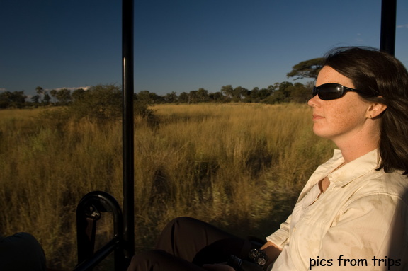 Meghan on a game drive