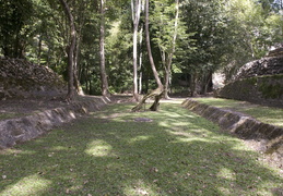 ball court at Caracol Mayan ruins
