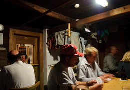 post-dinner card playing in the Wasseralm hut