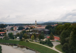 Bavarian village seen from train