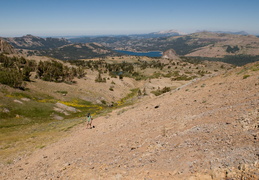 looking down over Roundtop and Caples lake