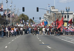 marching down the Embarcadero