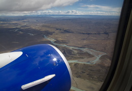 view of Patagonia from the plane