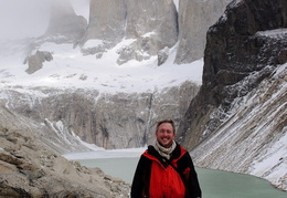 standing in front of the Torres del Paine